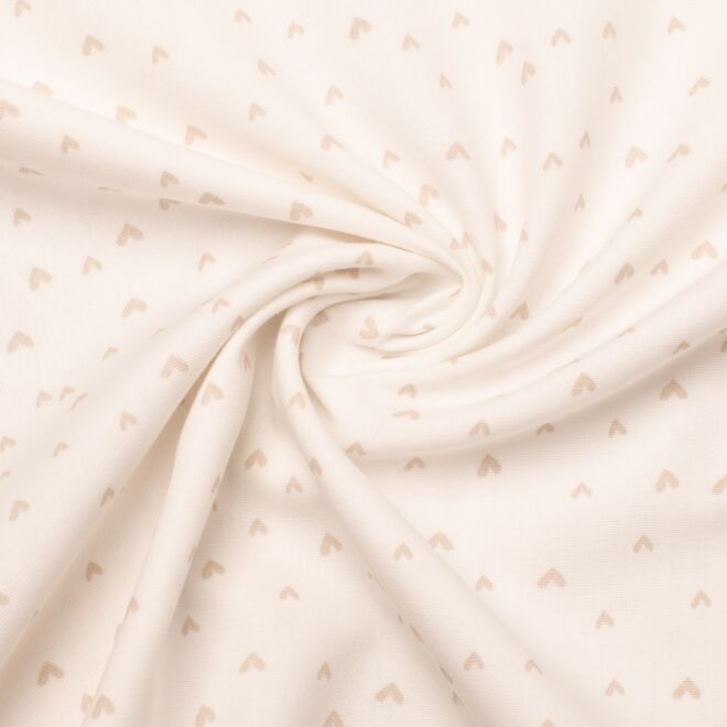 Baumwollwebware Mini Hearts ecru