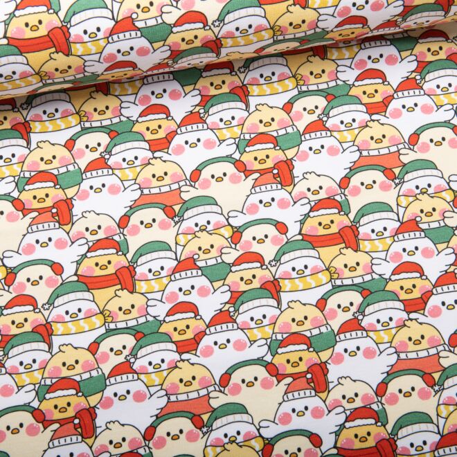 Stoffschwester French Terry Christmas Ducks