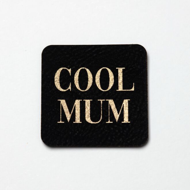 Kunstlederlabel Cool Mum (schwarz/gold)