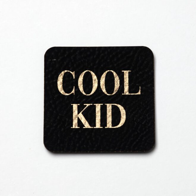 Kunstlederlabel Cool Kid (schwarz/gold)