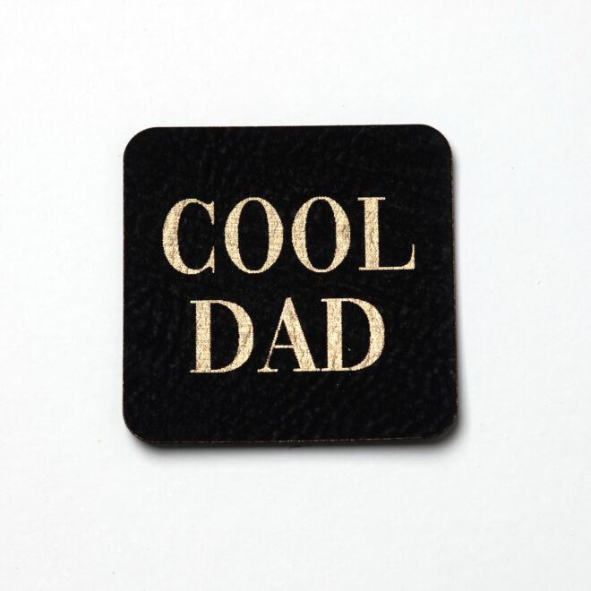 Kunstlederlabel Cool Dad (schwarz/gold)