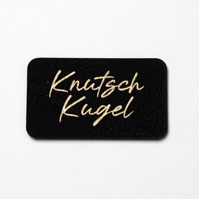 Kunstlederlabel Knutschkugel (schwarz/gold)