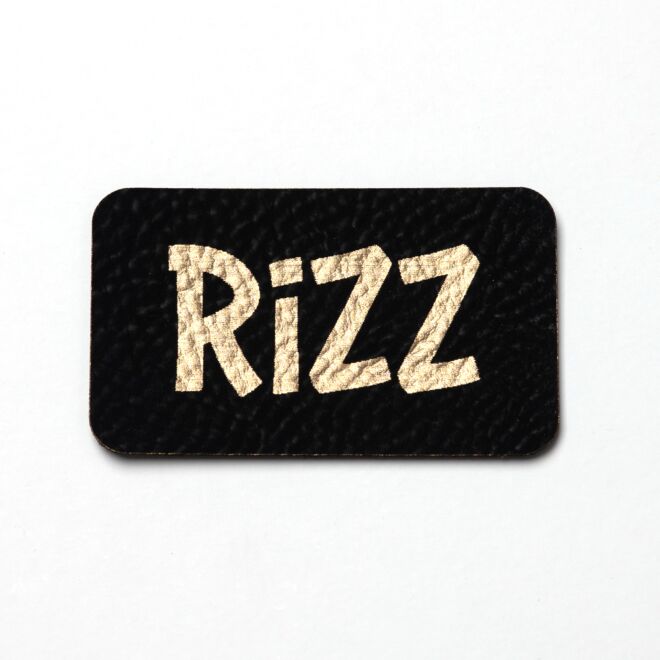 Kunstlederlabel Rizz (schwarz/gold)