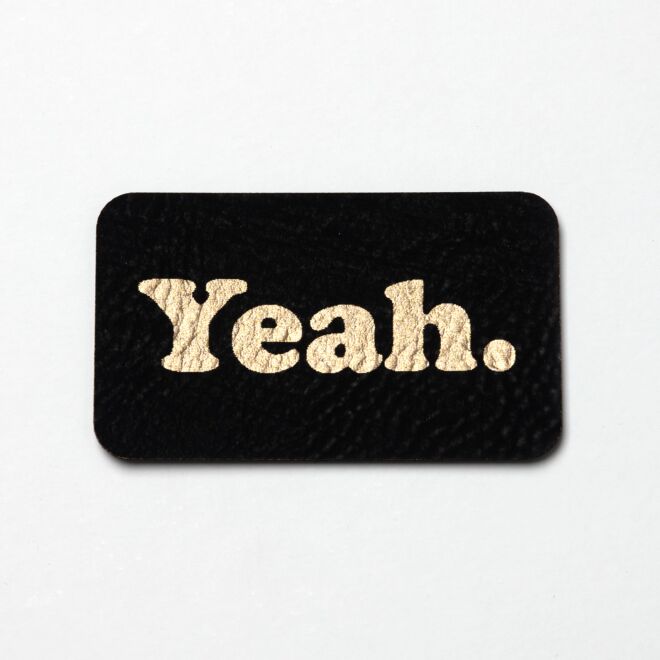 Kunstlederlabel Yeah. (schwarz/gold)