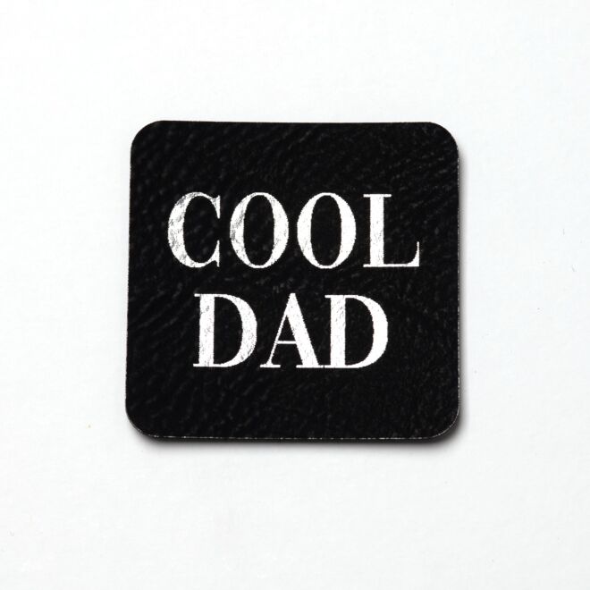 Kunstlederlabel Cool Dad (schwarz/silber)
