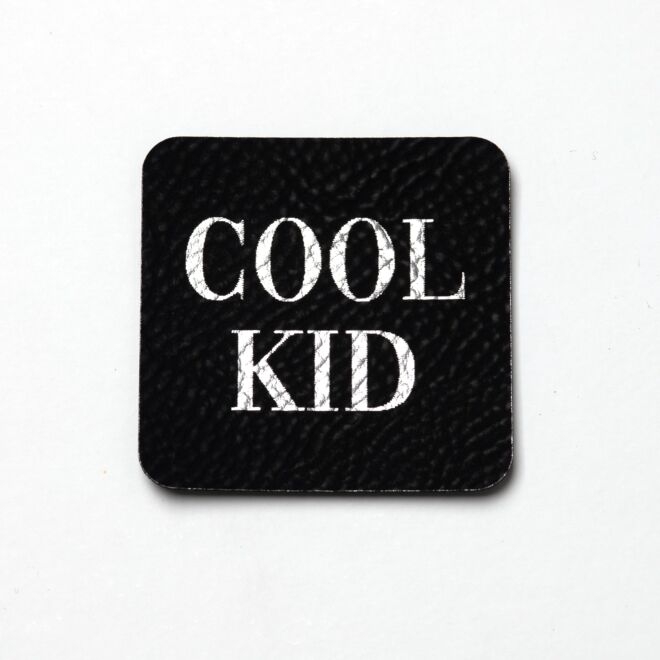 Kunstlederlabel Cool Kid (schwarz/silber)