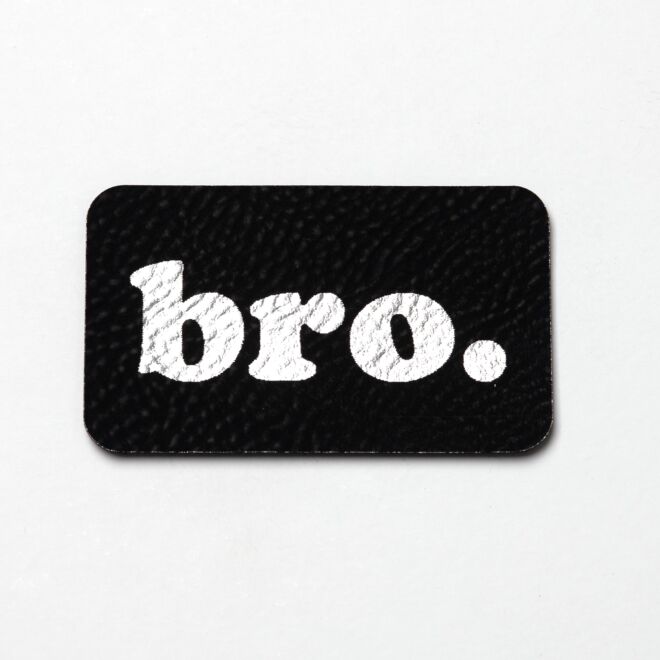 Kunstlederlabel bro. (schwarz/silber)