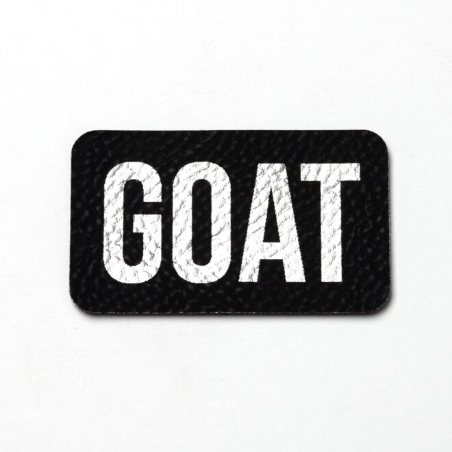 Kunstlederlabel GOAT (schwarz/silber)