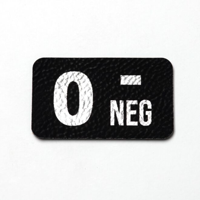 Kunstlederlabel Blurgruppe 0- (schwarz/silber)