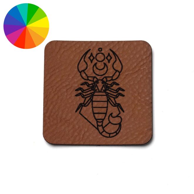 Kunstlederlabel "Sternzeichen Skorpion" (40mm x 40mm)