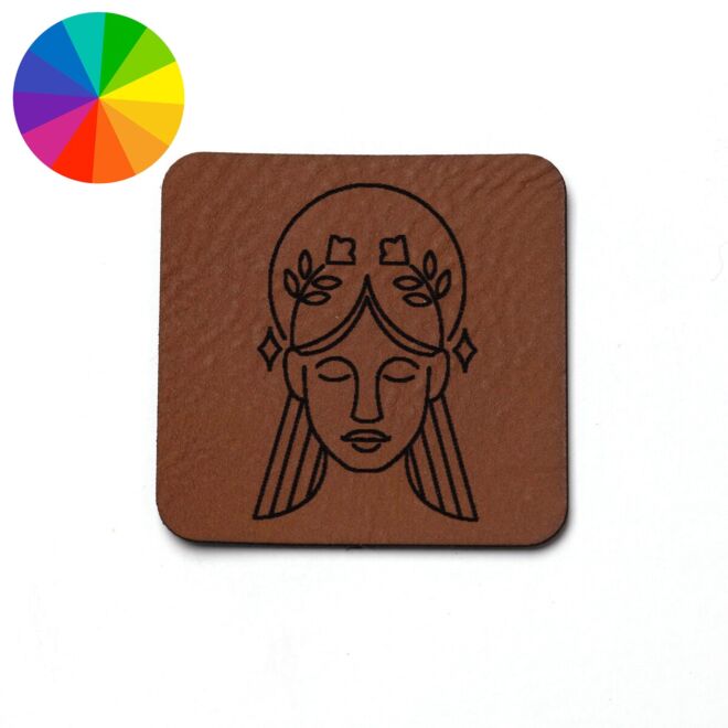 Kunstlederlabel "Sternzeichen Jungfrau" (40mm x 40mm)