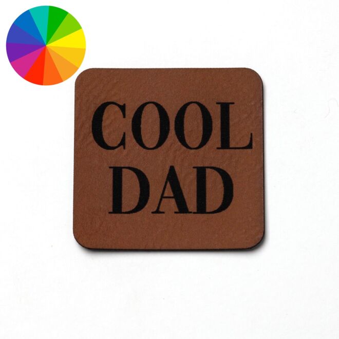 Kunstlederlabel "Cool Dad" (40mm x 40mm)