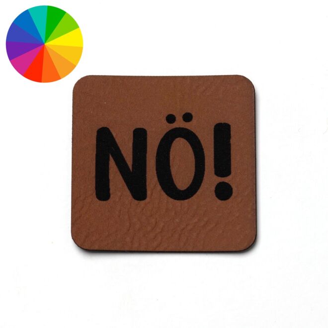 Kunstlederlabel "NÖ!" (40mm x 40mm)