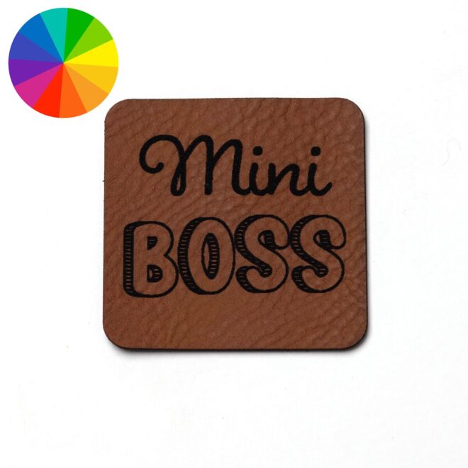 Kunstlederlabel "Mini Boss" (40mm x 40mm)