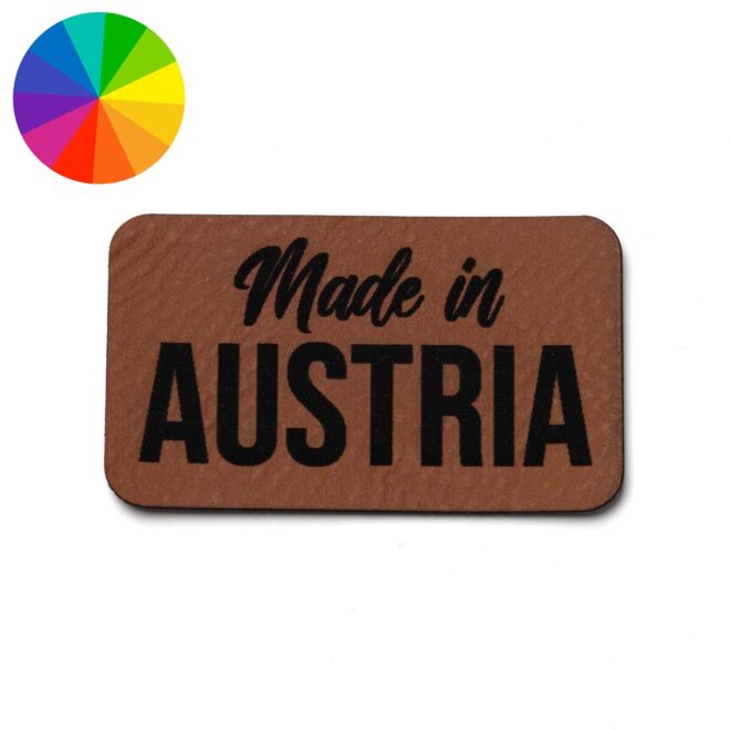 Kunstlederlabel "Made in Austria" (50mm x 30mm)