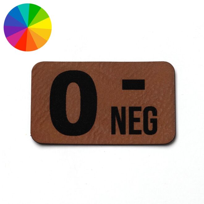 Kunstlederlabel "Blurgruppe 0-" (50mm x 30mm)
