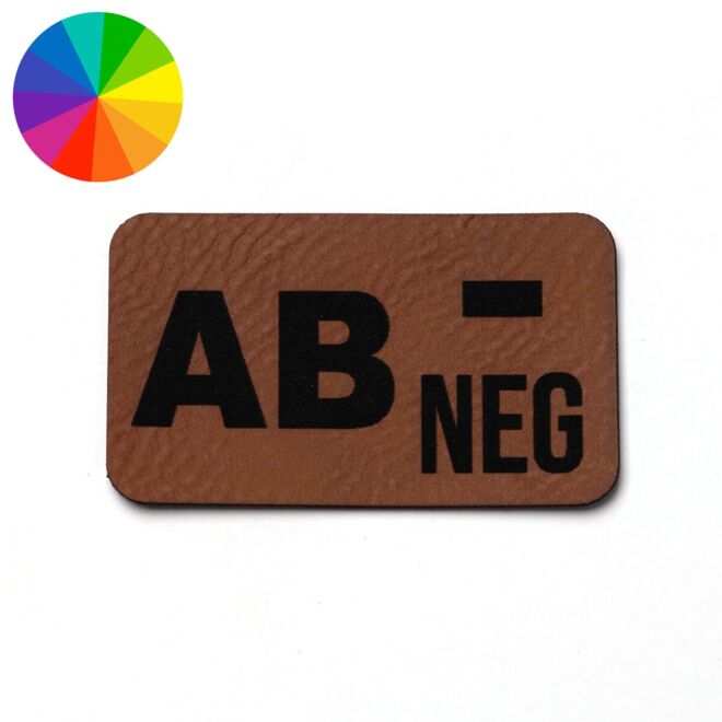 Kunstlederlabel "Blutgruppe AB-" (50mm x 30mm)