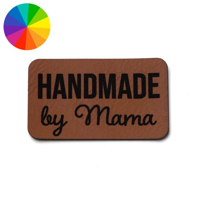 Kunstlederlabel "Handmade by Mama" (50mm x 30mm)
