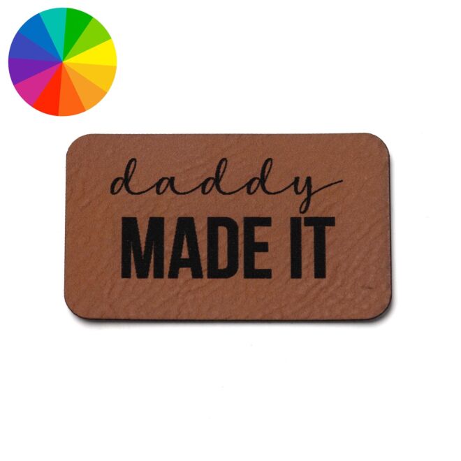 Kunstlederlabel "Daddy made it" (50mm x 30mm)