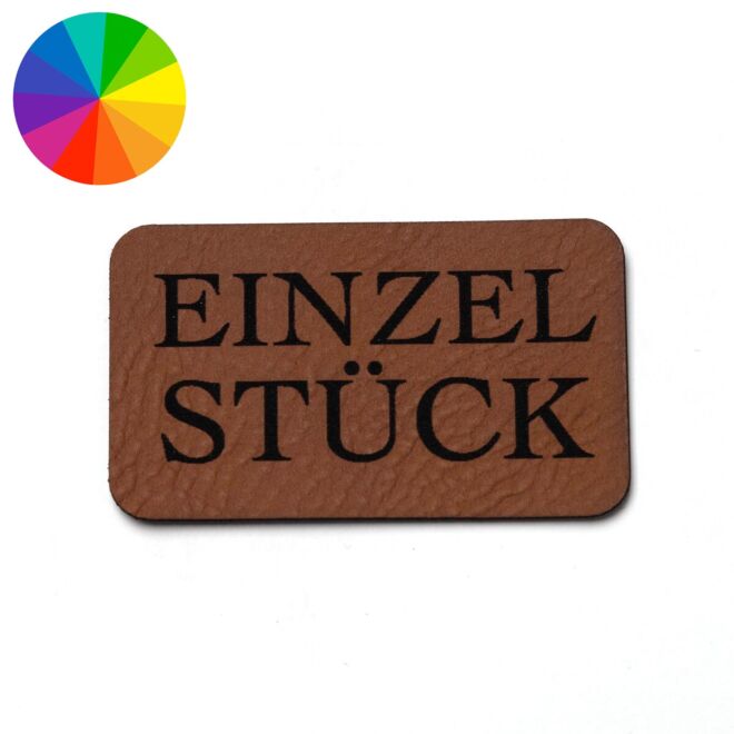Kunstlederlabel "Einzelstück" (50mm x 30mm)