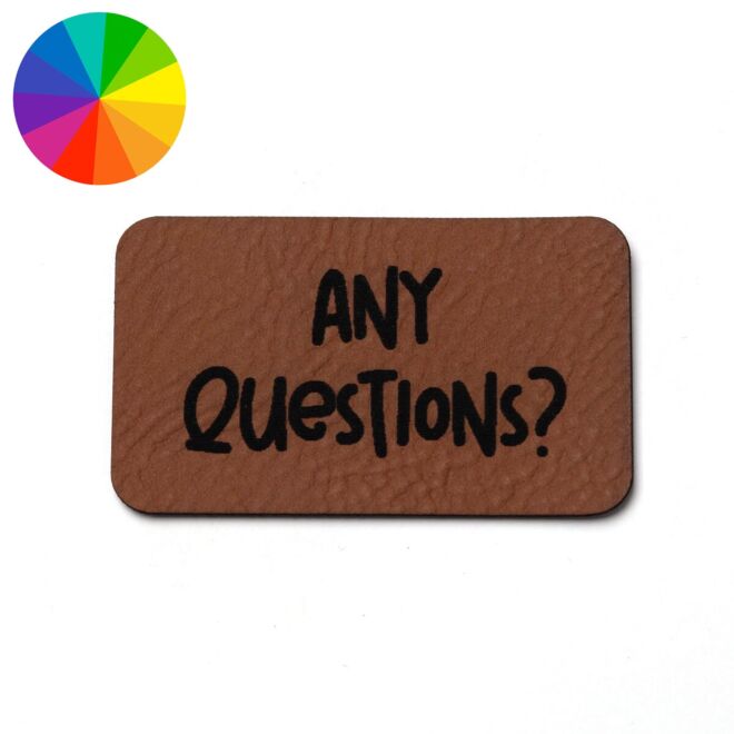 Kunstlederlabel "Any questions?" (50mm x 30mm)