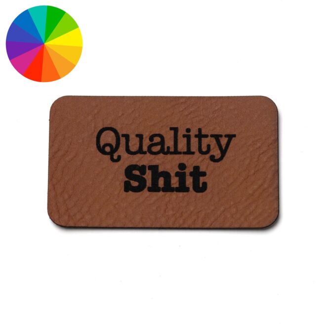 Kunstlederlabel "Quality Shit" (50mm x 30mm)