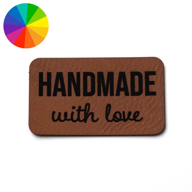 Kunstlederlabel "Handmade with love" (50mm x 30mm)