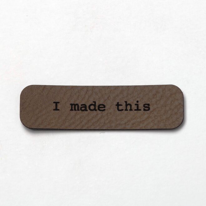 Kunstlederlabel I made this (dunkelbraun/schwarz)