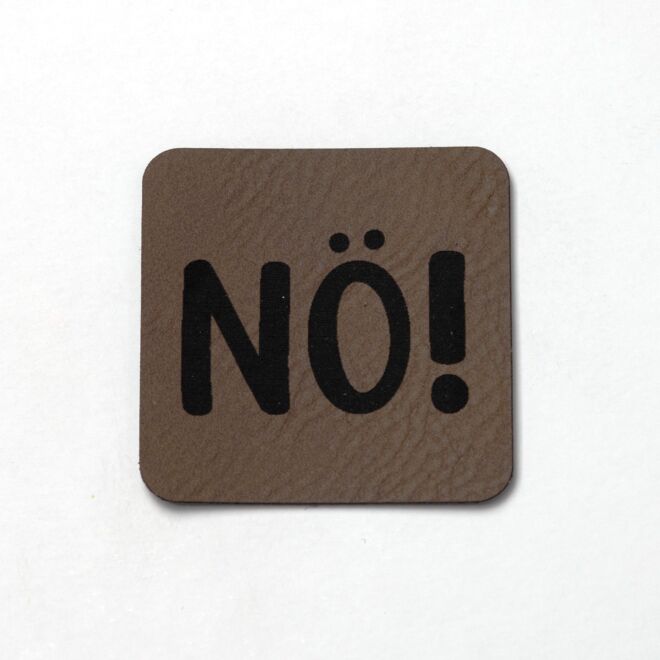 Kunstlederlabel NÖ! (dunkelbraun/schwarz)