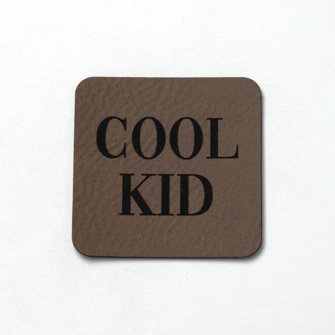 Kunstlederlabel Cool Kid (dunkelbraun/schwarz)