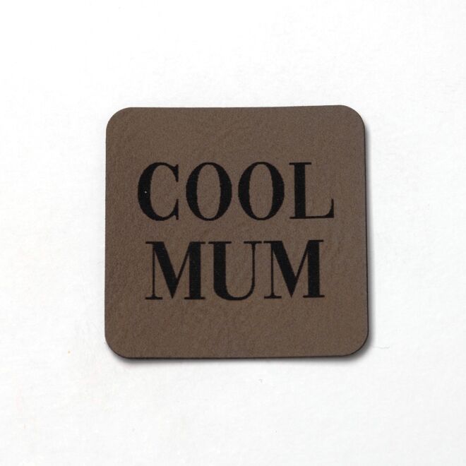 Kunstlederlabel Cool Mum (dunkelbraun/schwarz)