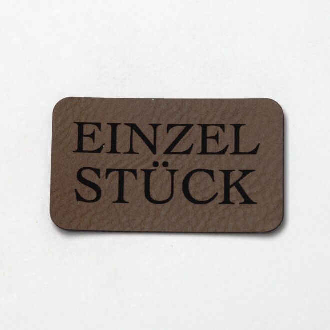 Kunstlederlabel Einzelstück (dunkelbraun/schwarz)