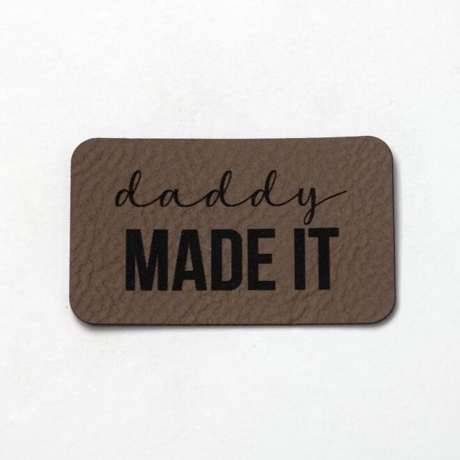 Kunstlederlabel Daddy made it (dunkelbraun/schwarz)