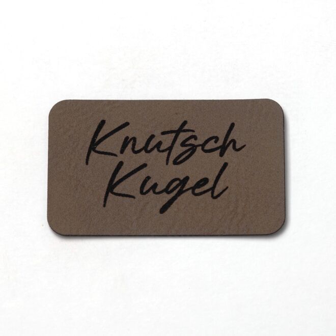 Kunstlederlabel Knutschkugel (dunkelbraun/schwarz)