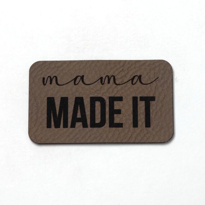 Kunstlederlabel Mama made it (dunkelbraun/schwarz)