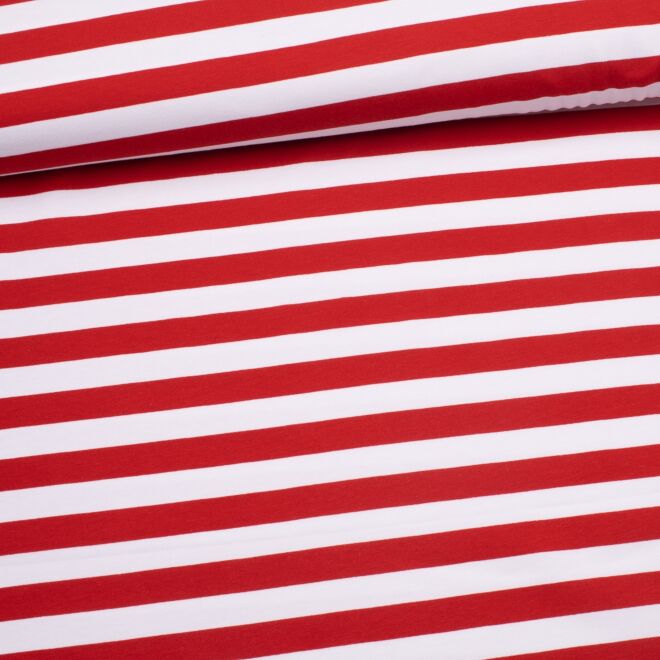 Jersey Stripe "Matrose" rot/weiß