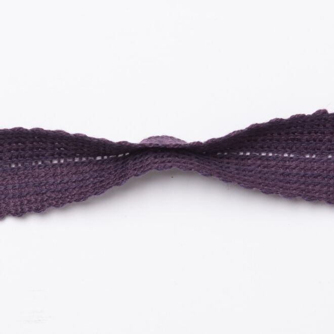 28mm Woll-Einfasstresse rauchblau