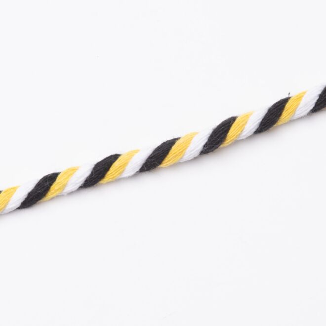 6mm Kordel "Multi" weiß/gelb/schwarz