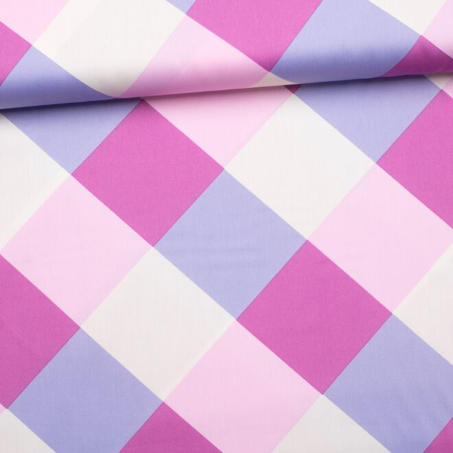 Baumwollsatin "Large Gingham" lavendel