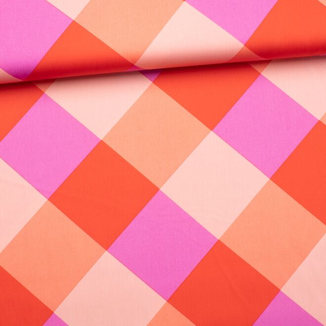 Baumwollsatin "Large Gingham" rot