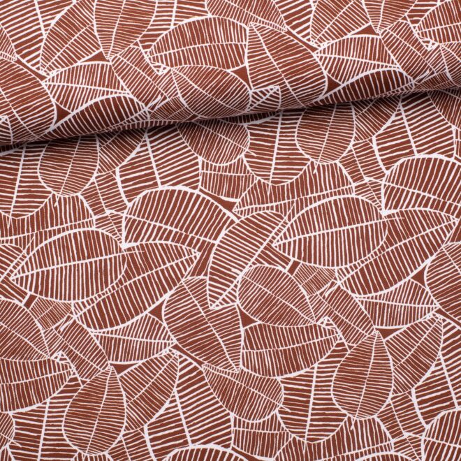 Canvas "Mona" Striped Leaves dunkelblau