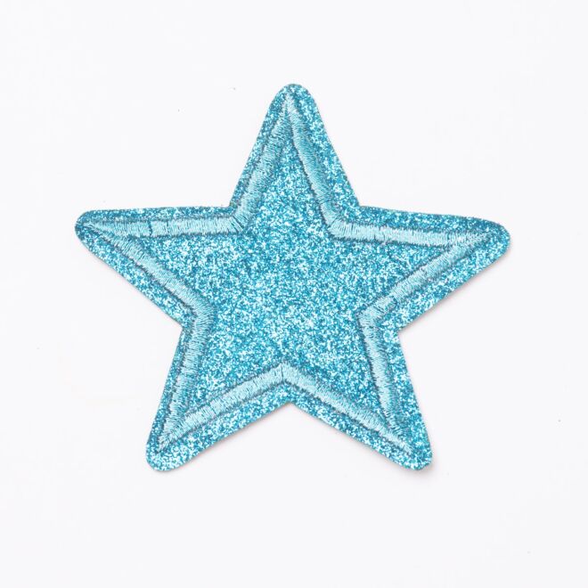 Aufbügler "Glitzerstern" türkis