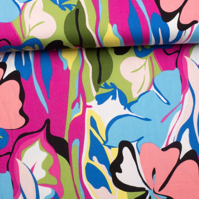 Viskosetwill Crazy Floral bunt