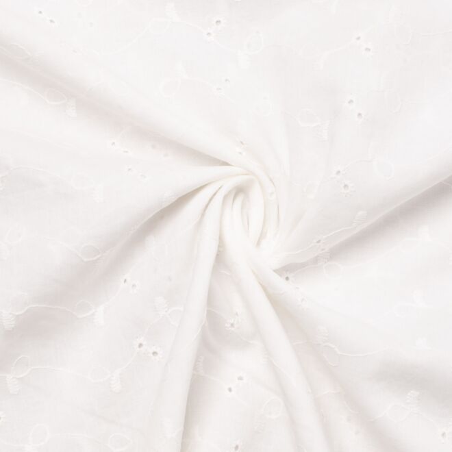 Baumwolle-Lochstrick Ranken weiß