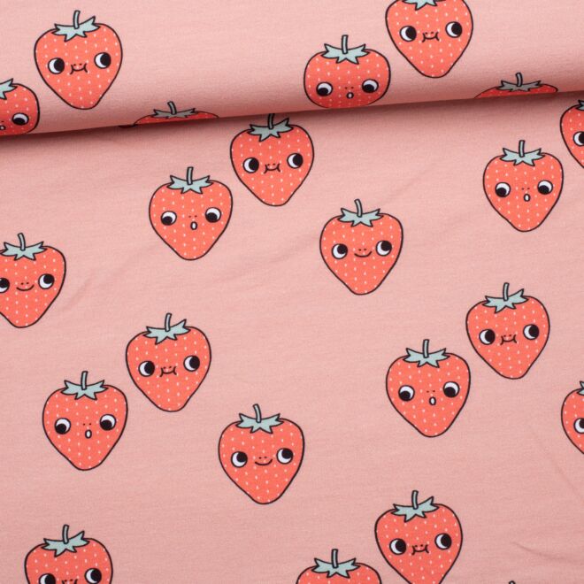 Bio French Terry Strawberry rosa
