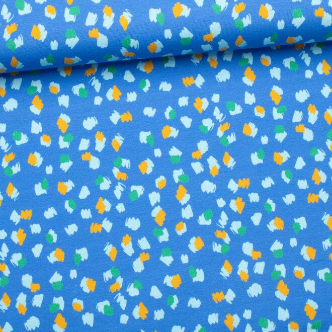 Bio French Terry Brushstrokes blau