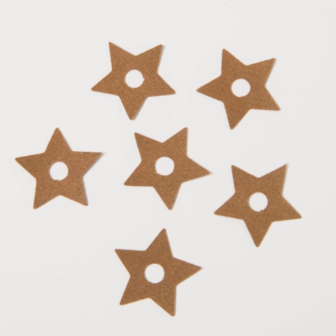 6 Stück IrONly Ösenverstärkung "Stern" dunkelbraun