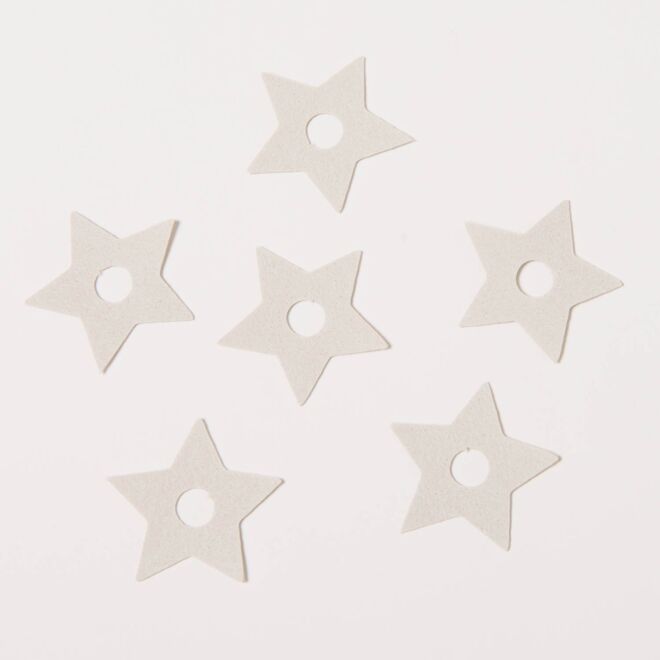 6 Stück IrONly Ösenverstärkung "Stern" offwhite