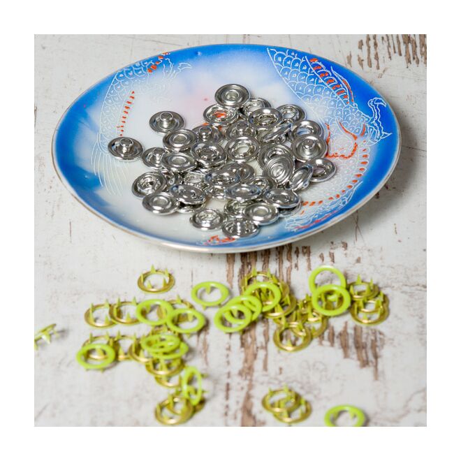 Stoffschwesters Jersey Druckknopf apfelgrün