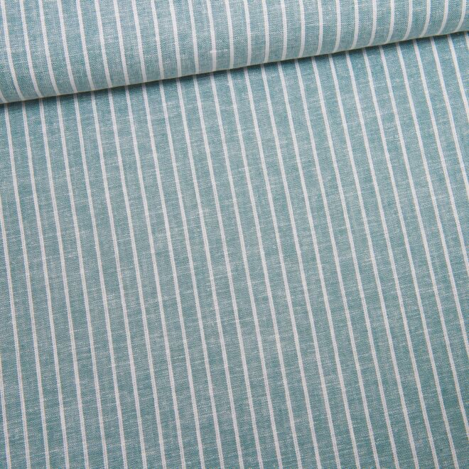 Baumwoll-Leinen "Maritim" Streifen mint